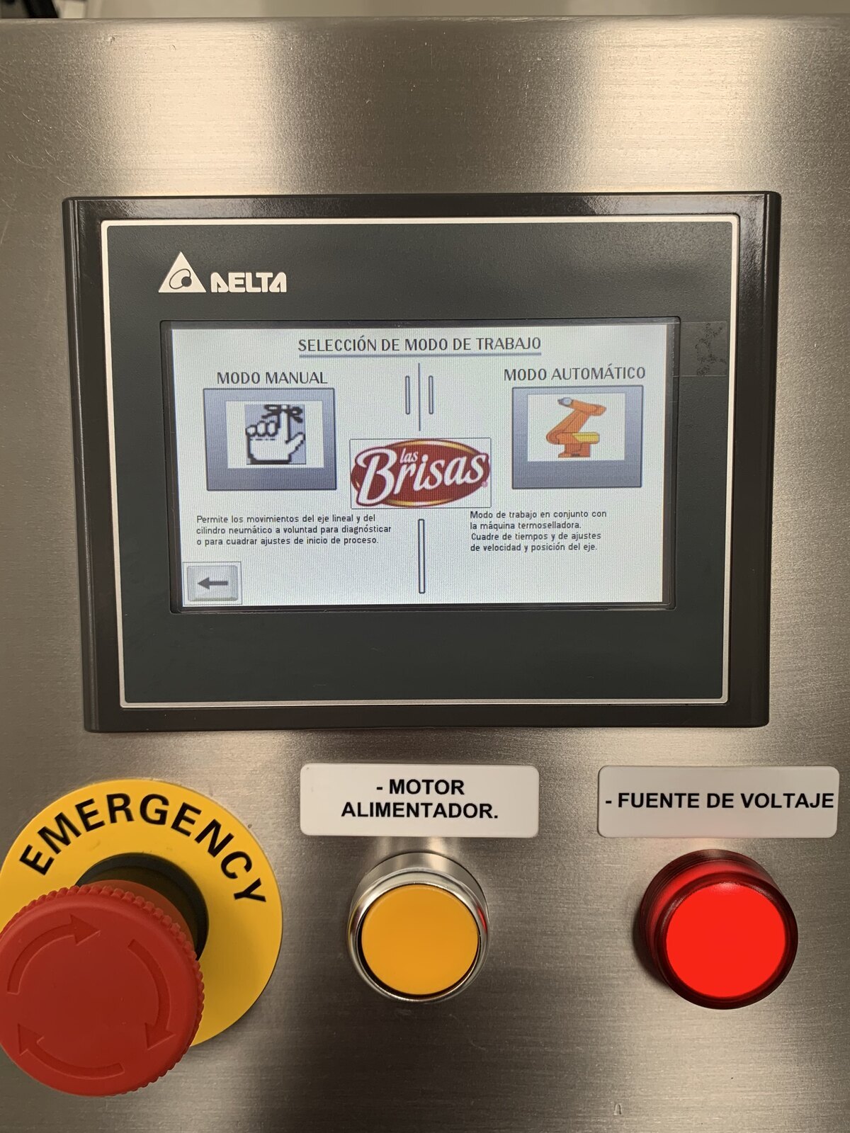 Interfaz HMI Delta de un sistema Anlegen